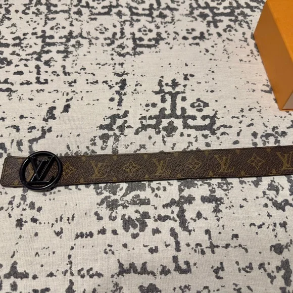 Louis Vuitton Brown Black Leather Belt